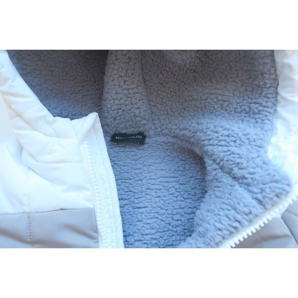 Monnalisa baby puffer jacket coat 12 ms grey sherpa winter designer warm cozy - Picture 15 of 16